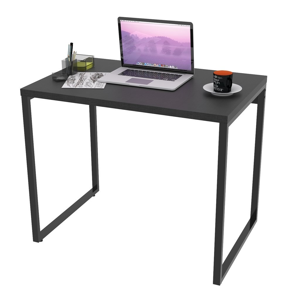 Mesa de Escritório Office 90cm Estilo Industrial Prisma C08 Preto Onix - Mpozenato Mesa de Escritório Office 90cm Estilo Industrial Prisma C08 Preto Onix - Mpozenato