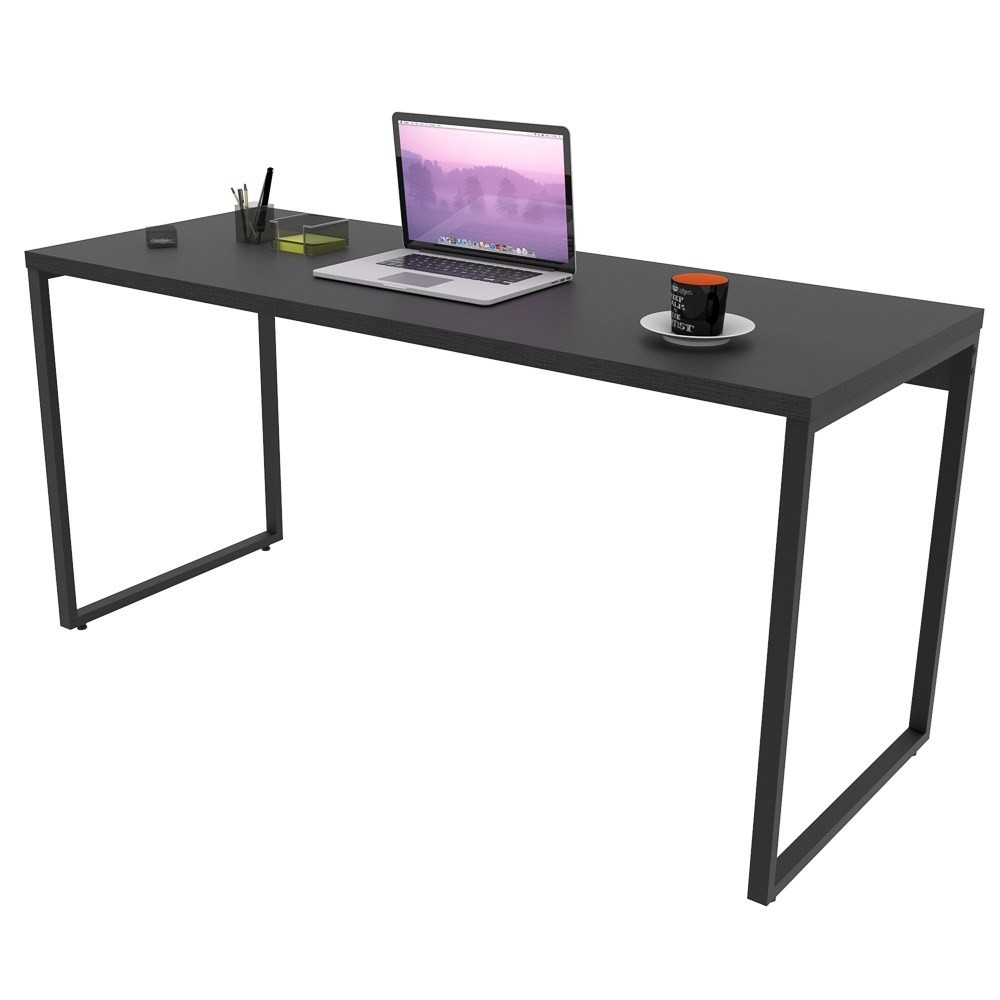 Mesa de Escritório Office 150cm Estilo Industrial Prisma C08 Preto Onix - Mpozenato Mesa de Escritório Office 150cm Estilo Industrial Prisma C08 Preto Onix - Mpozenato