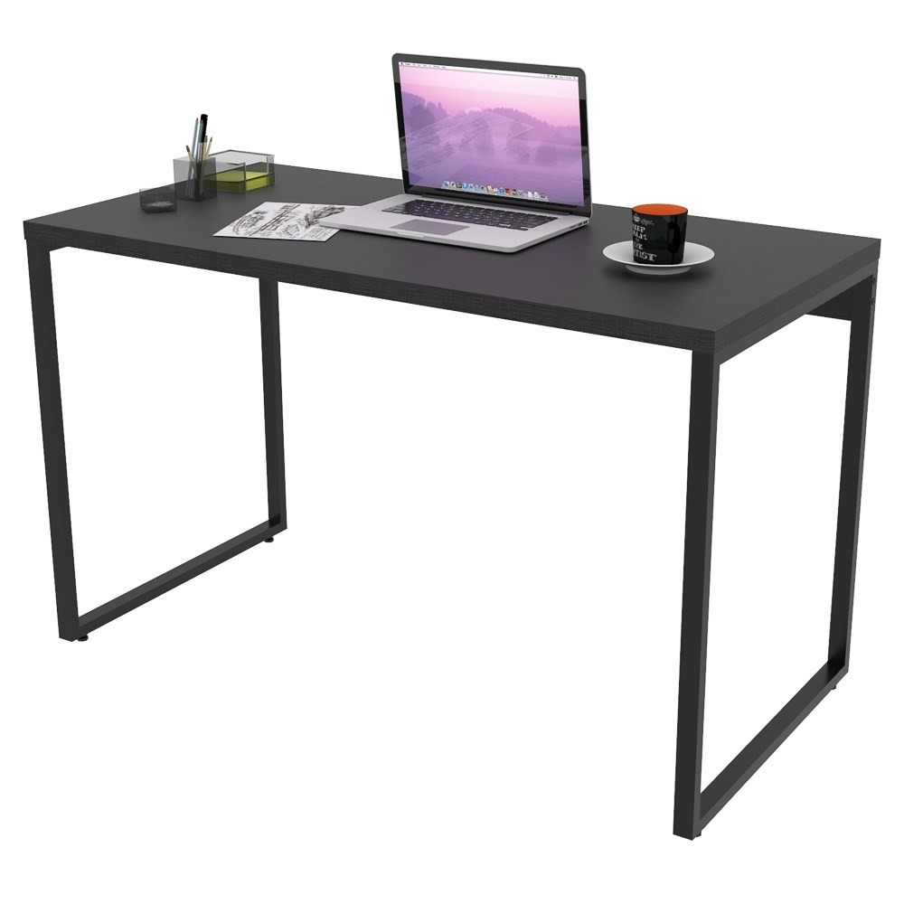 Mesa de Escritório Office 135cm Estilo Industrial Prisma C08 Preto Onix - Mpozenato Mesa de Escritório Office 135cm Estilo Industrial Prisma C08 Preto Onix - Mpozenato