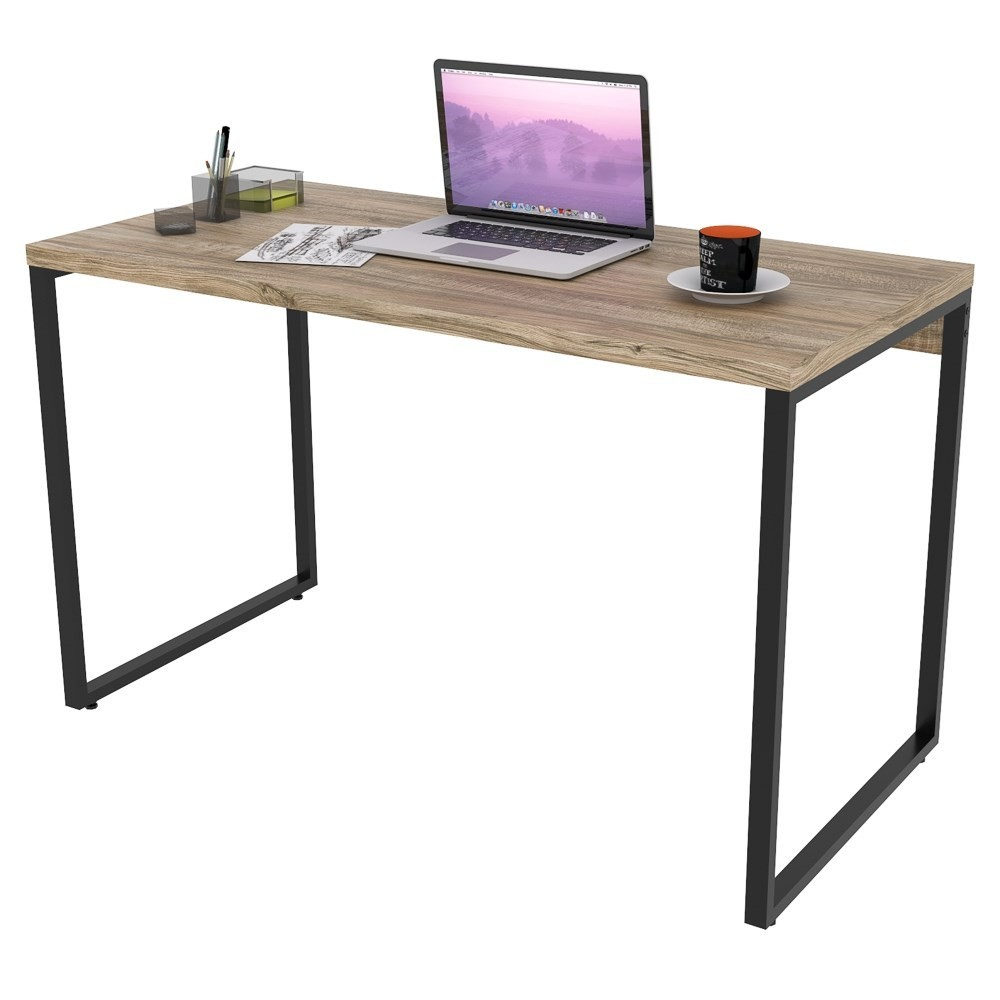 Mesa de Escritório Office 120cm Estilo Industrial Prisma C08 Carvalho - Mpozenato Mesa de Escritório Office 120cm Estilo Industrial Prisma C08 Carvalho - Mpozenato