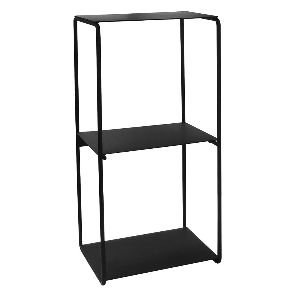 Prateleira Dupla Retangular Nicho Estilo Industrial Decorativo Preto Fosco Prateleira Dupla Retangular Nicho Estilo Industrial Decorativo Preto Fosco