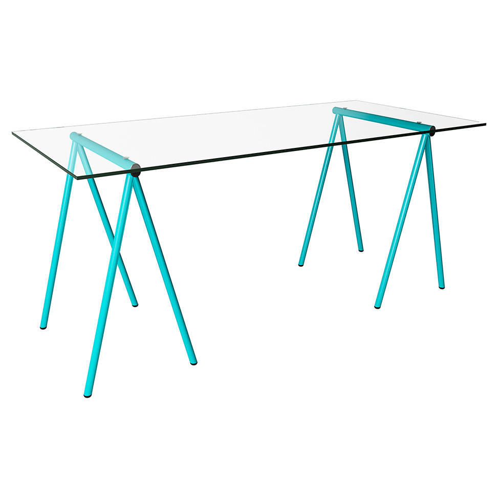 Mesa de Jantar Retangular Copacabana Azul 140 cm Mesa de Jantar Retangular Copacabana Azul 140 cm