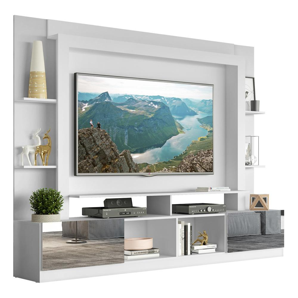Estante com Espelho para TV até 65" Multimóveis Oslo FG3390 Branca Estante com Espelho para TV até 65" Multimóveis Oslo FG3390 Branca