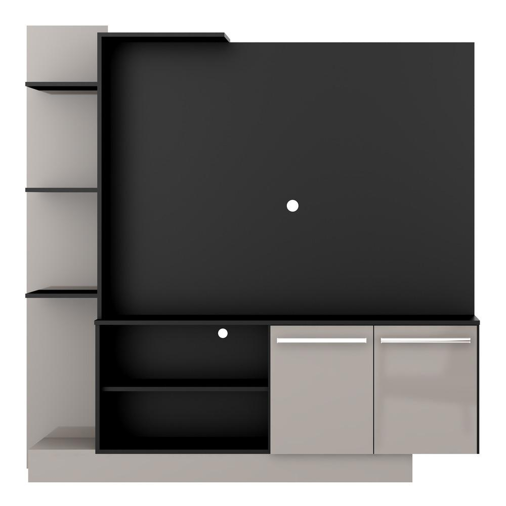 Estante Home Theater com Suporte P/TV até 55'' Denver Multimóveis Preto/Lacca Fumê Estante Home Theater com Suporte P/TV até 55'' Denver Multimóveis Preto/Lacca Fumê