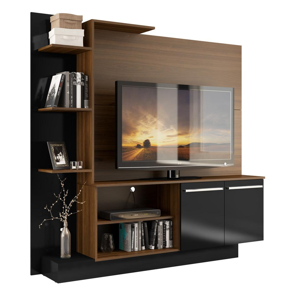 Estante TV 55" e 2 portas Denver Multimóveis V2473 Madeirada/Preta Estante TV 55" e 2 portas Denver Multimóveis V2473 Madeirada/Preta