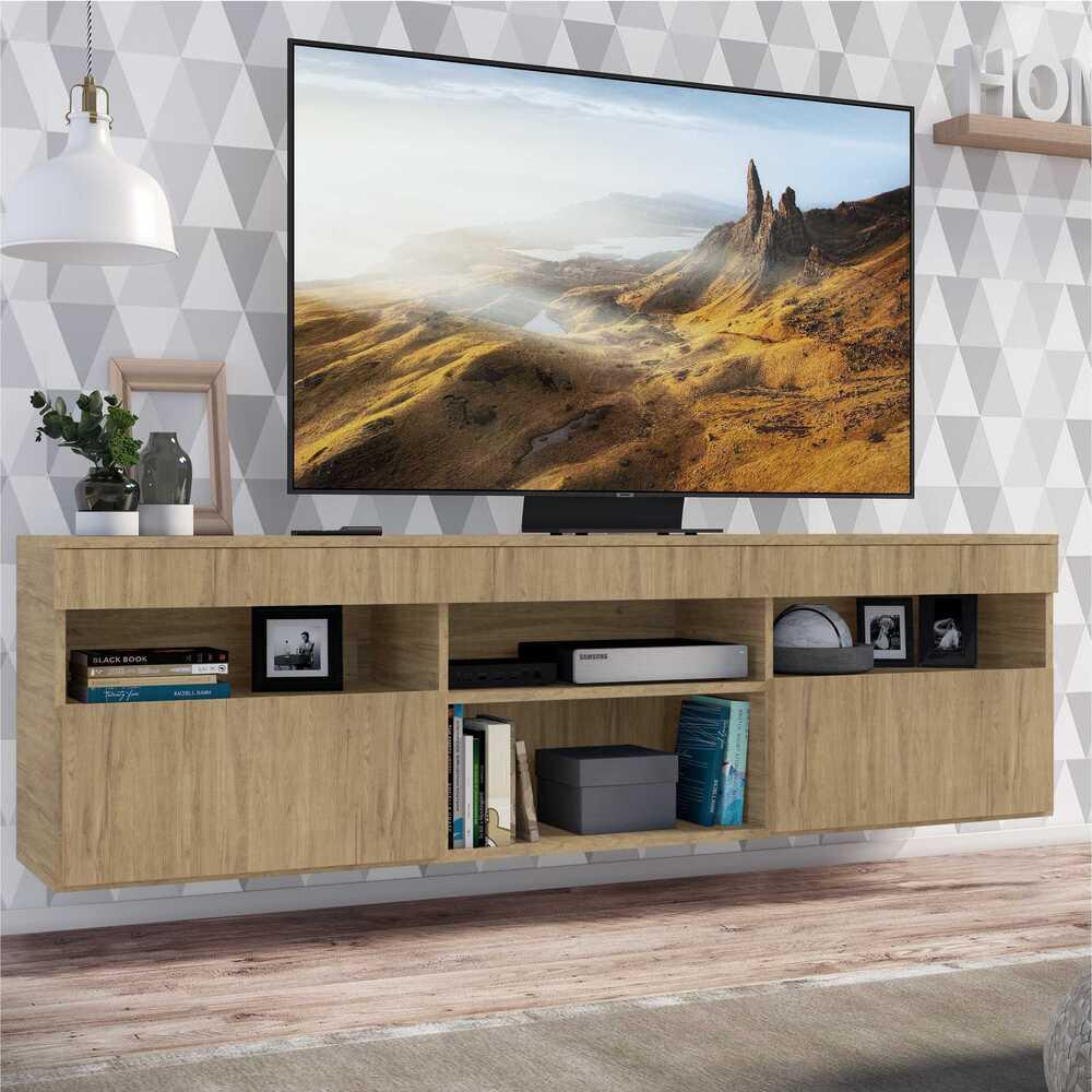 Rack TV 65" Suspenso com 2 Portas Paris Multimóveis Rustic Rack TV 65" Suspenso com 2 Portas Paris Multimóveis Rustic