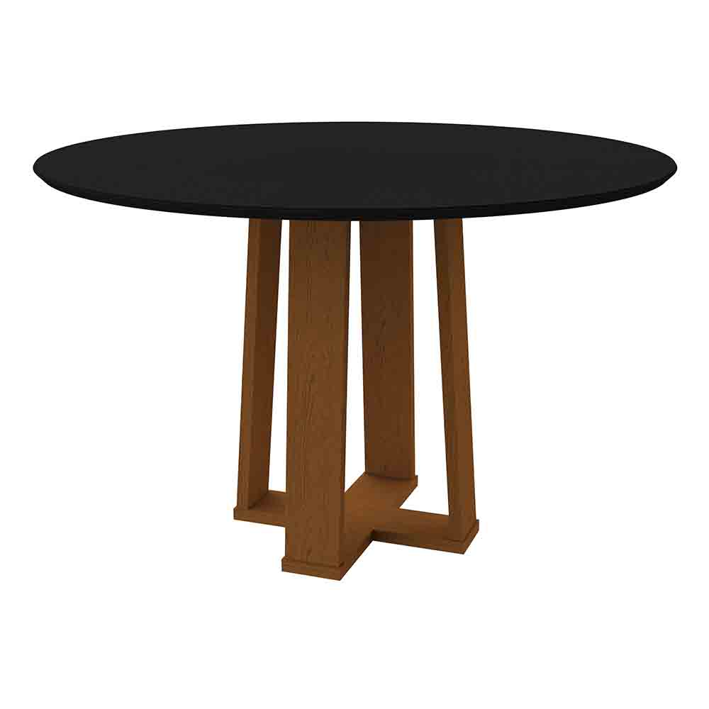 Mesa Isabela 120x120cm - Ypê/Preto Mesa Isabela 120x120cm - Ypê/Preto