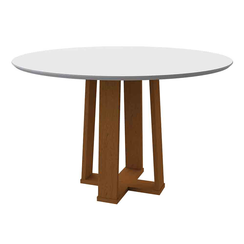 Mesa Isabela 120x120cm - Ypê/Off White Mesa Isabela 120x120cm - Ypê/Off White