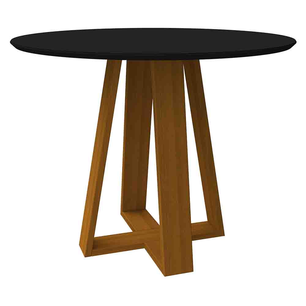 Mesa Vitória 100x100cm - Ypê/Preto Mesa Vitória 100x100cm - Ypê/Preto