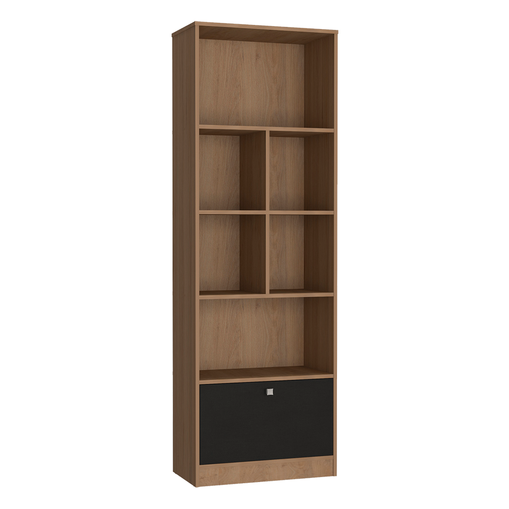 Estante Livreiro 1 Porta Basculante e 6 Nichos B37 Mell Preto NOVAM Estante Livreiro 1 Porta Basculante e 6 Nichos B37 Mell Preto NOVAM