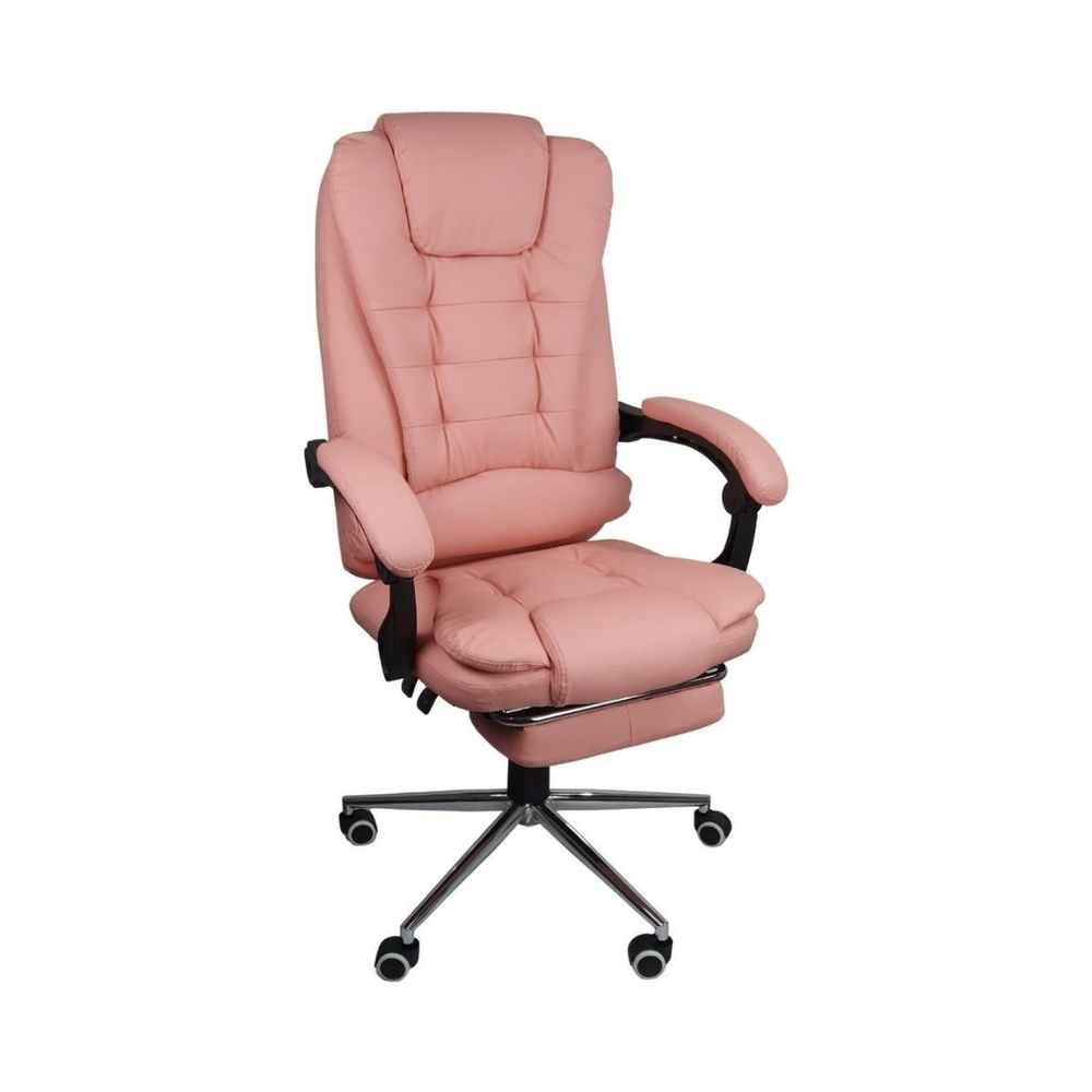 Cadeira De Escritorio Presidente Ergonomica Apoio Para Ps Cor:Rosa