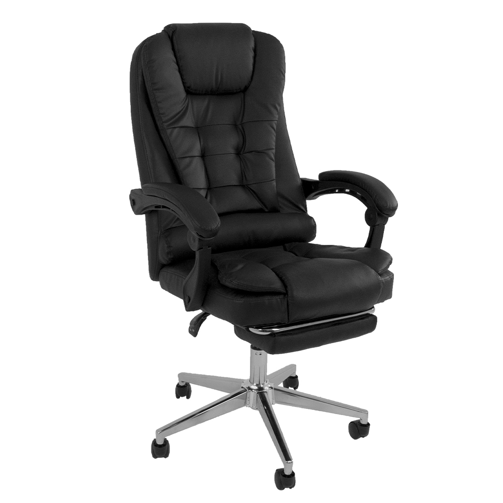Cadeira De Escritorio Presidente Ergonomica Apoio Para Ps Cor:Preta Cadeira De Escritorio Presidente Ergonomica Apoio Para Ps Cor:Preta