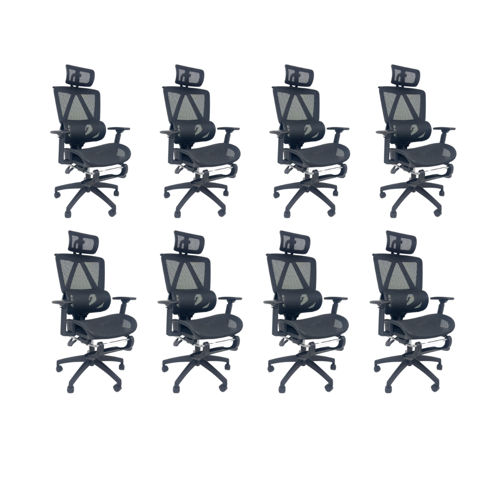 Kit 8 Cadeiras de Escritório Presidente Executiva Oficial Titan Preto Kit 8 Cadeiras de Escritório Presidente Executiva Oficial Titan Preto