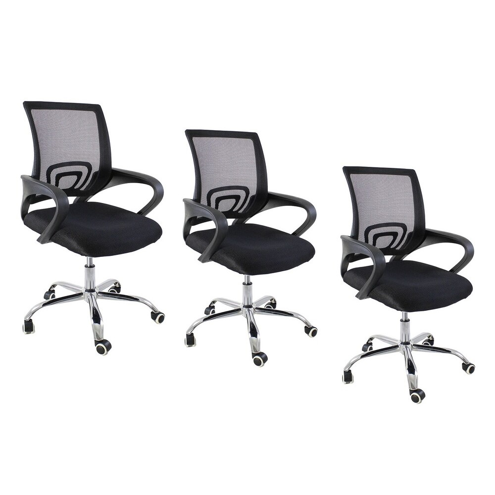 Kit 3 Cadeiras de Escritorio Begonia Tela Mesh Ergonomico - Preto Kit 3 Cadeiras de Escritorio Begonia Tela Mesh Ergonomico - Preto