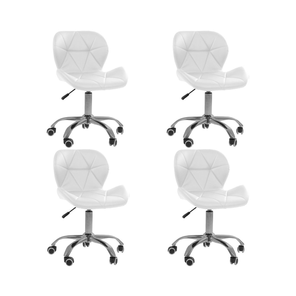 Kit 4 cadeiras Office Eiffel Slim Ajustável Base Giratória Branco Kit 4 cadeiras Office Eiffel Slim Ajustável Base Giratória Branco