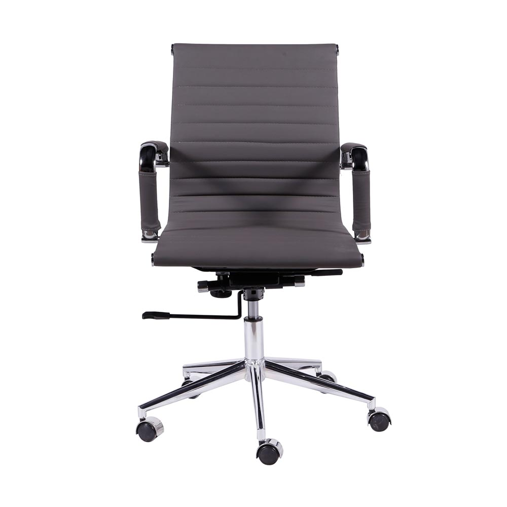 Cadeira de Escritorio Eames Esteirinha Baixa - PU Cinza Cadeira de Escritorio Eames Esteirinha Baixa - PU Cinza