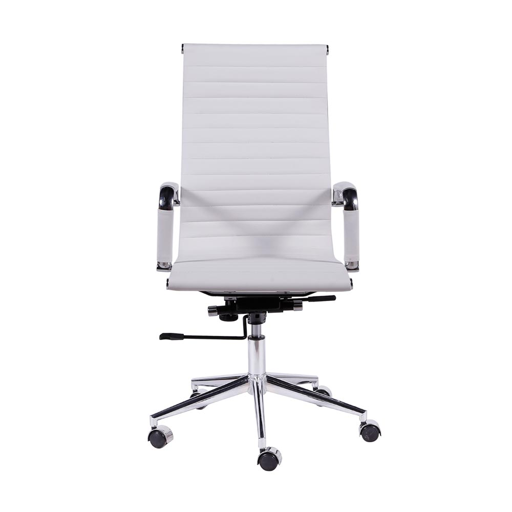 Cadeira de Escritorio Eames Esteirinha Alta - PU Branca Cadeira de Escritorio Eames Esteirinha Alta - PU Branca