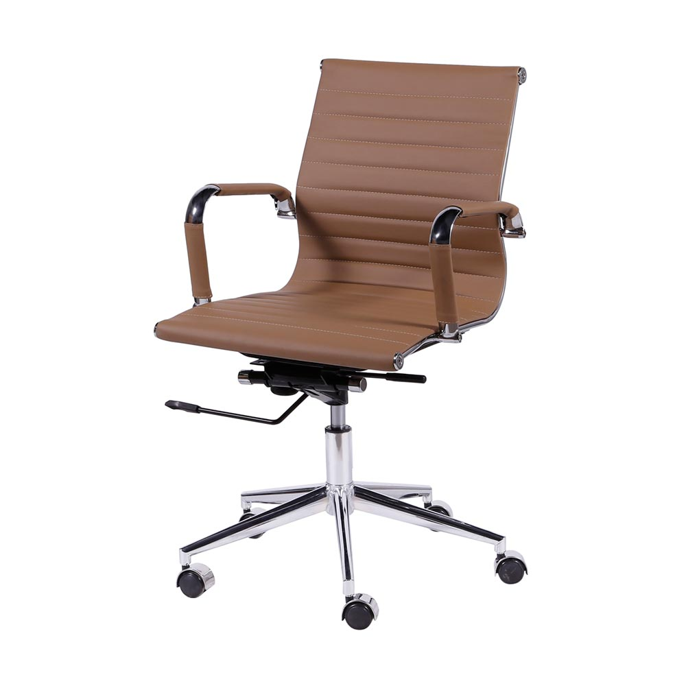 Cadeira de Escritório Eames Esteirinha Baixa - PU Caramelo Cadeira de Escritório Eames Esteirinha Baixa - PU Caramelo