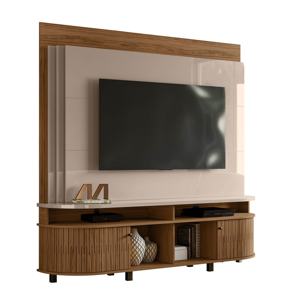 Estante Painel de TV 65 Polegadas 183cm Jude Fendi/Naturale - Pallazio Estante Painel de TV 65 Polegadas 183cm Jude Fendi/Naturale - Pallazio