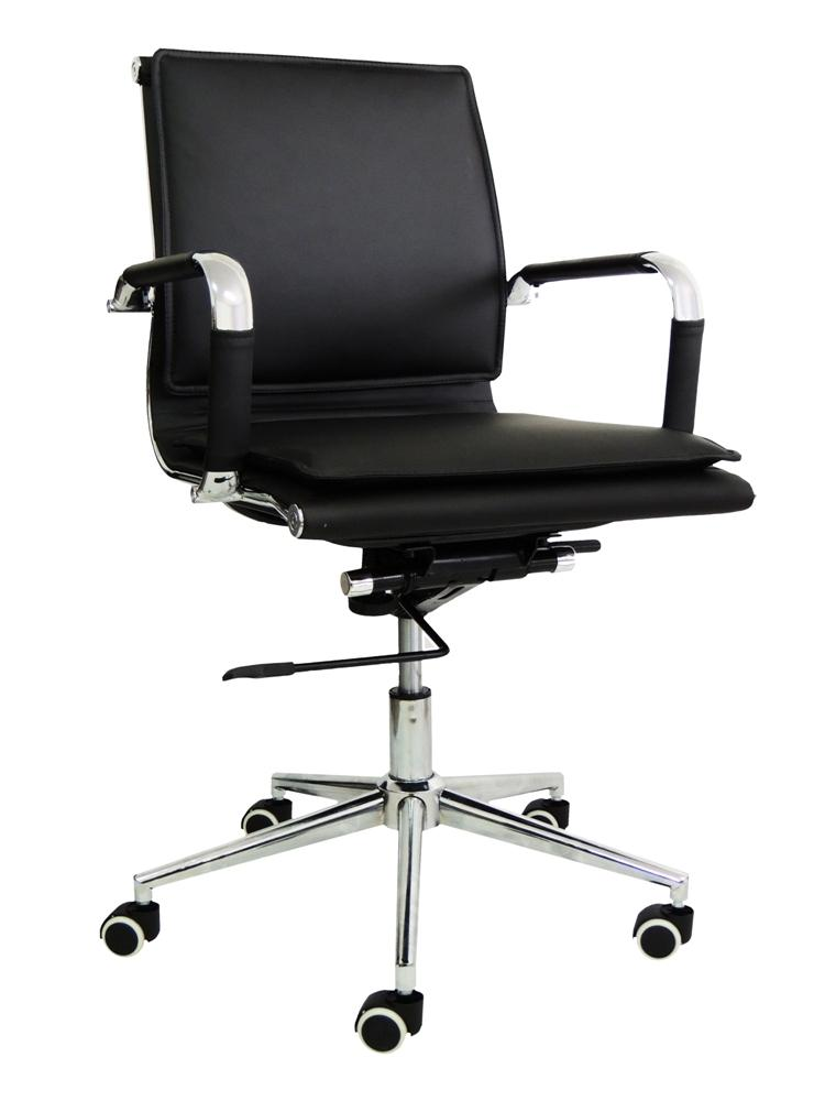 Cadeira Diretor Pelegrin em Couro PU PEL-8003L Preta Design Charles Eames Cadeira Diretor Pelegrin em Couro PU PEL-8003L Preta Design Charles Eames