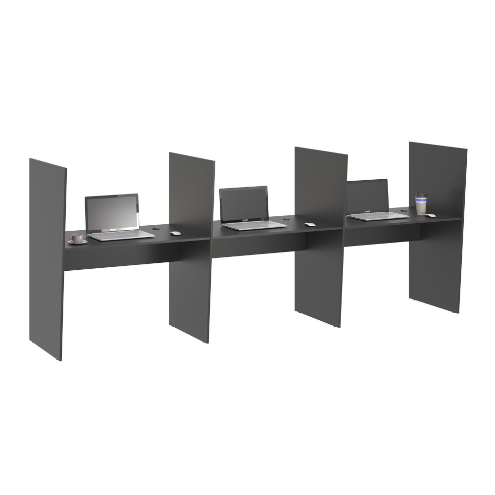 Mesa de Atendimento 3 Lugar Iron Preto Onix Mesa de Atendimento 3 Lugar Iron Preto Onix