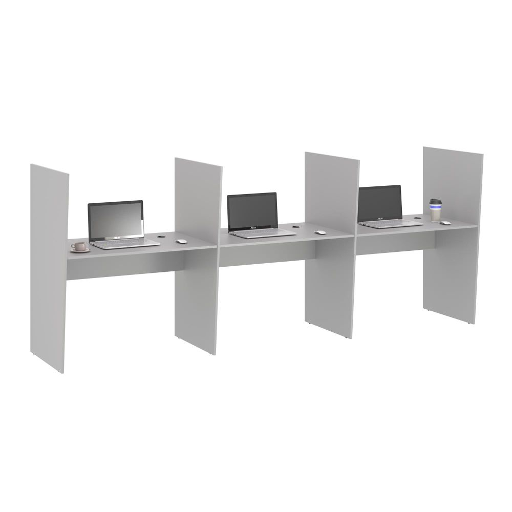 Mesa de Atendimento 3 Lugar Iron Cinza Mesa de Atendimento 3 Lugar Iron Cinza