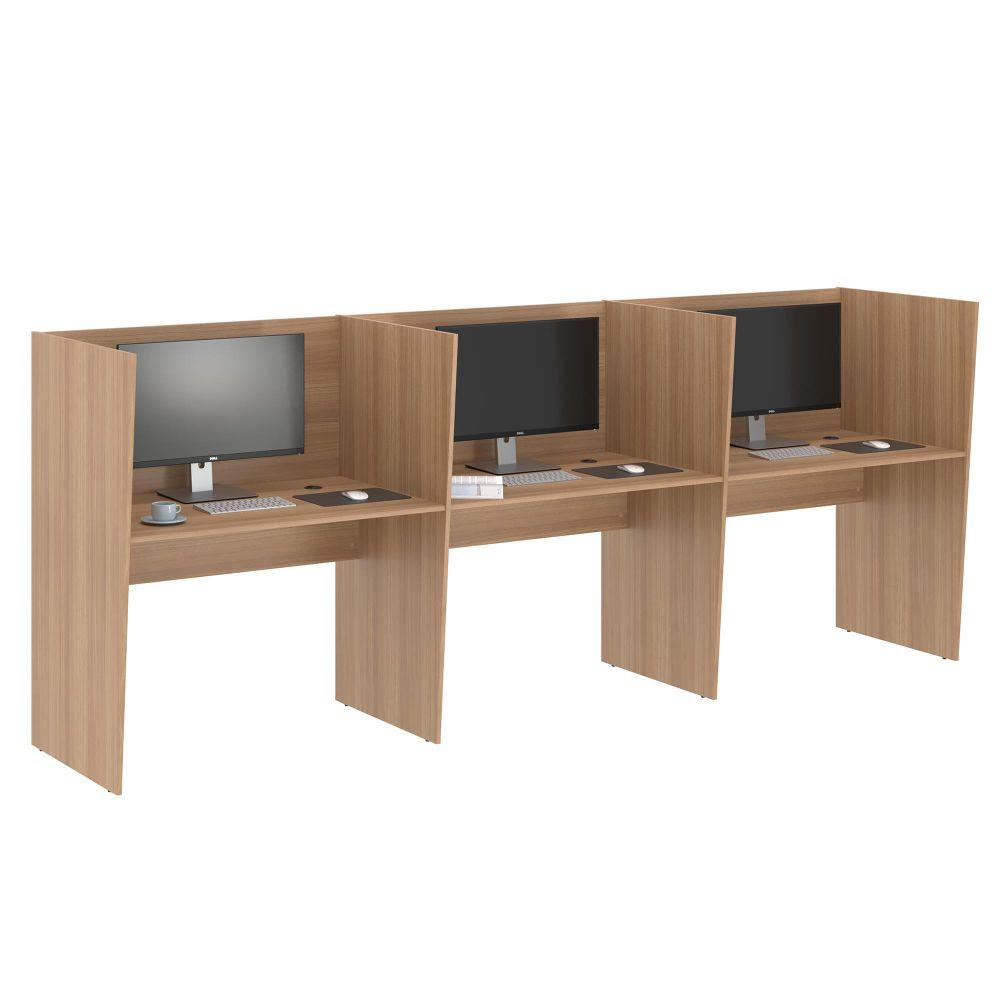 Mesa De Trabalho Call Center 3 Lugares Tripla Fechada - Montana Mesa De Trabalho Call Center 3 Lugares Tripla Fechada - Montana