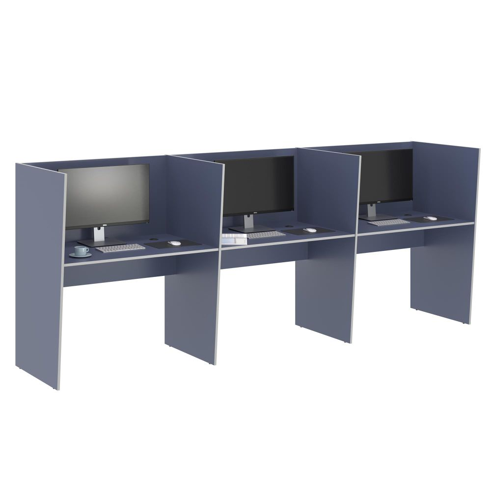 Mesa de Trabalho 3 Lugares Inglaterra Azul Mesa de Trabalho 3 Lugares Inglaterra Azul