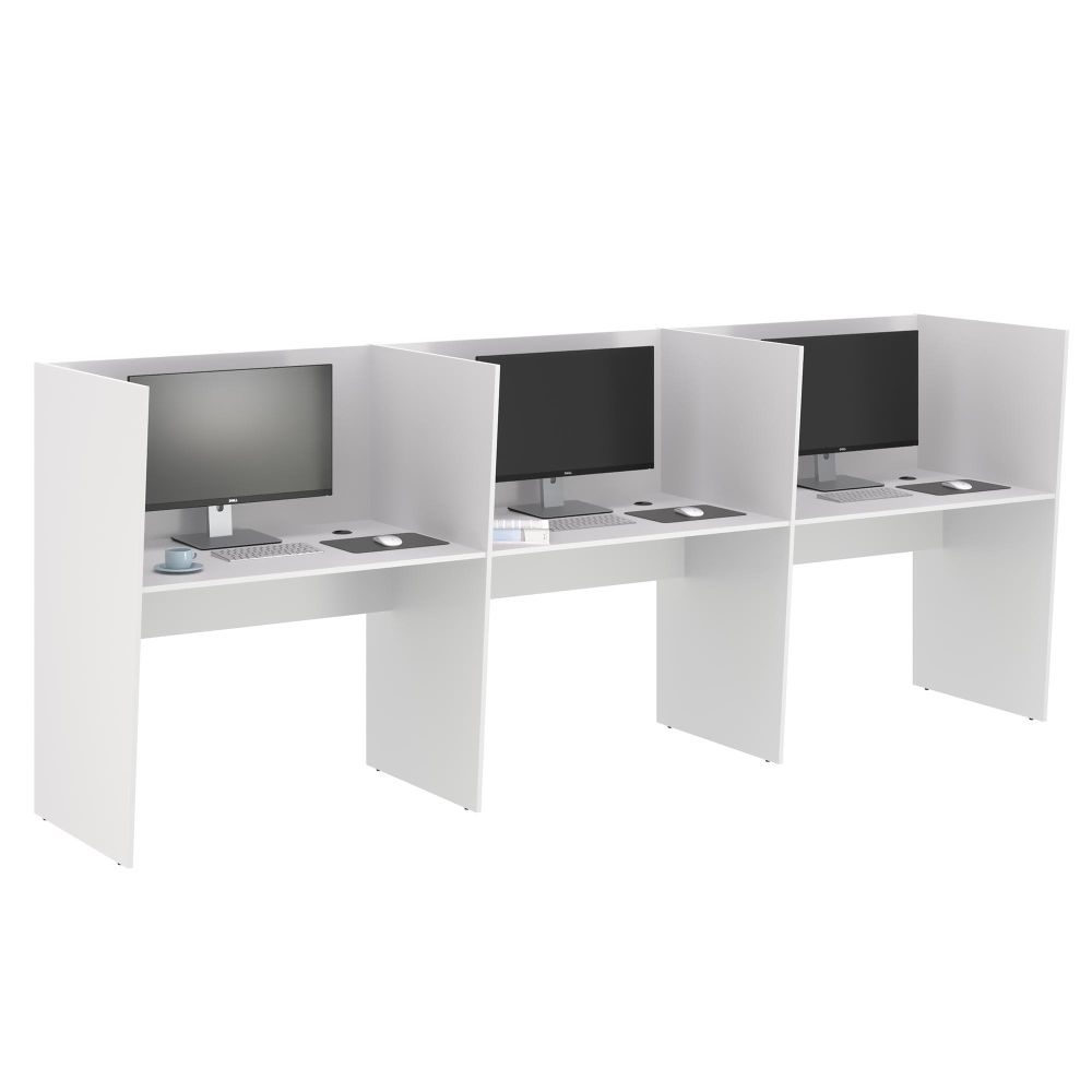 Mesa de Trabalho 3 Lugares Inglaterra Branco Mesa de Trabalho 3 Lugares Inglaterra Branco