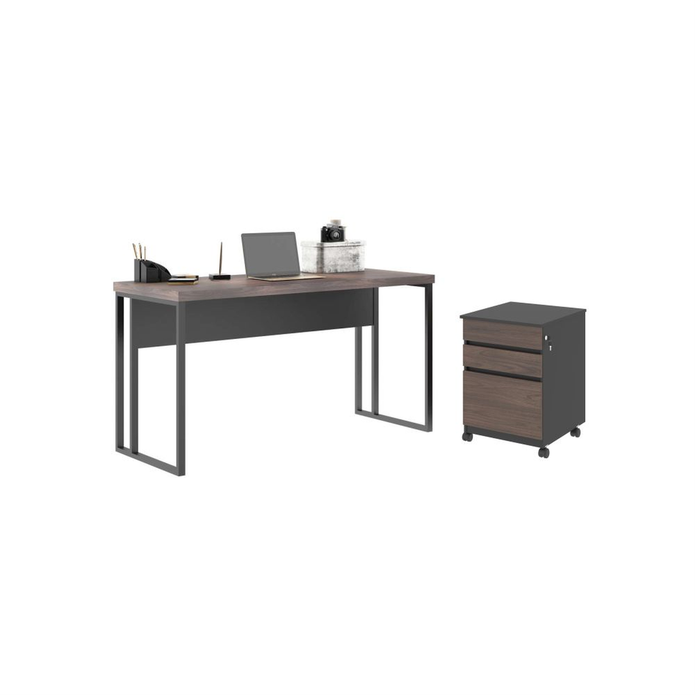 Mesa 1200 com Gaveteiro Formosa Freijo Preto Mesa 1200 com Gaveteiro Formosa Freijo Preto