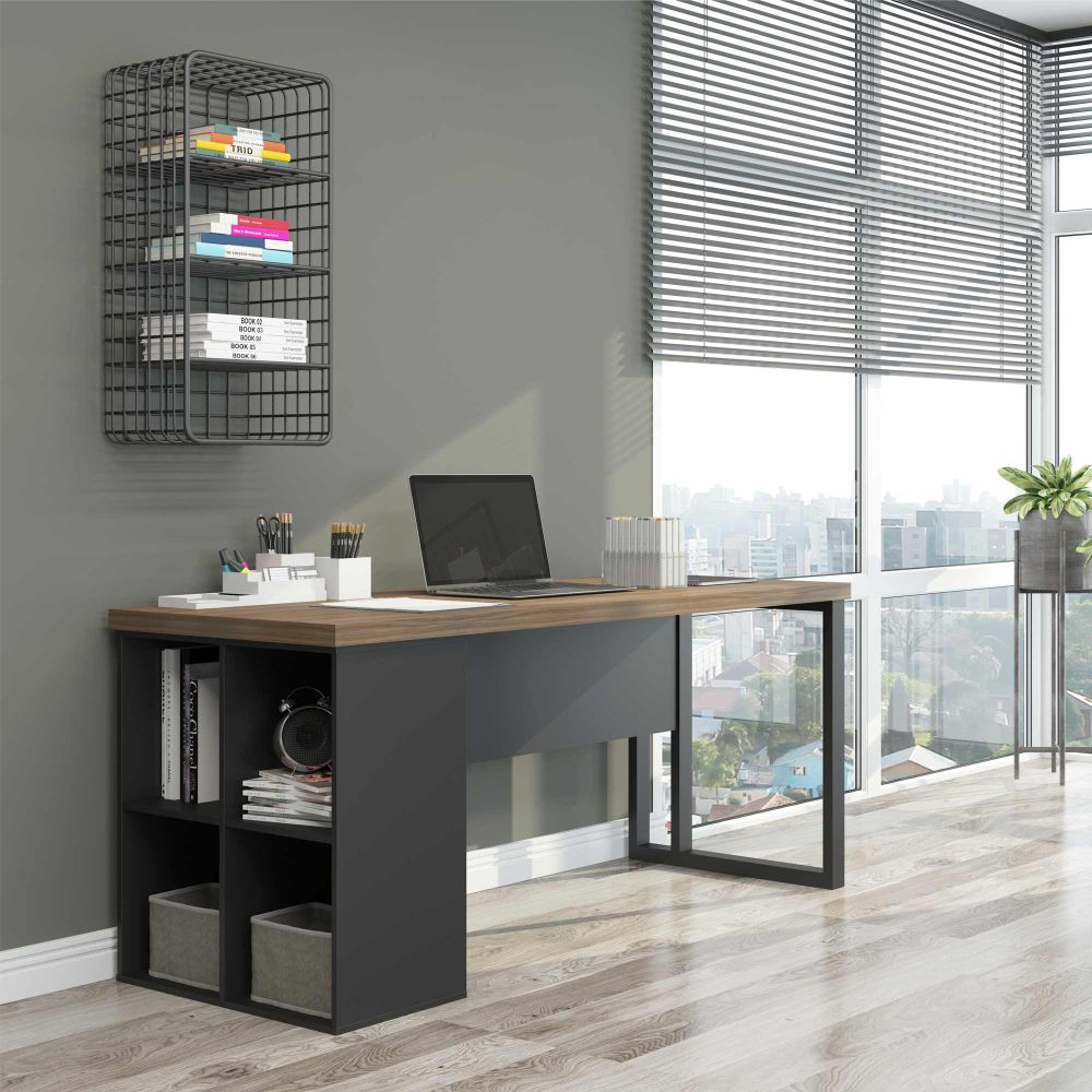 Mesa de Escritorio 1800 Berne Nogueira Preto Mesa de Escritorio 1800 Berne Nogueira Preto