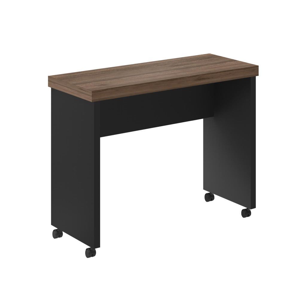 Mesa de Computador com Rodizios Towel Noce Preto Mesa de Computador com Rodizios Towel Noce Preto