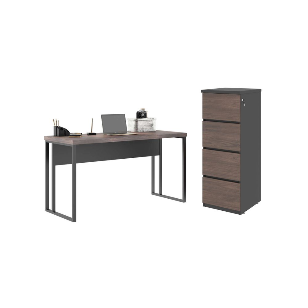 Jogo Arquivo com Mesa de Computador Cuba Freijo Preto Jogo Arquivo com Mesa de Computador Cuba Freijo Preto