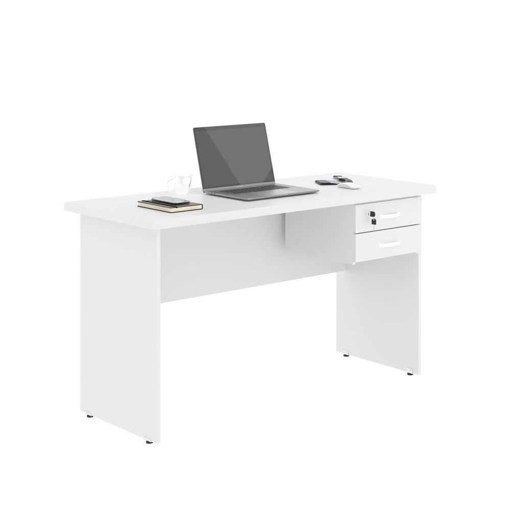 Mesa de Computador com Gaveteiro 1200 Polish Branco Mesa de Computador com Gaveteiro 1200 Polish Branco