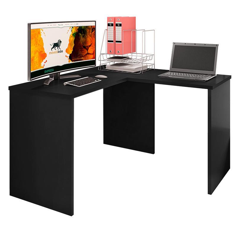 Mesa para Computador Escrivaninha Gávea em L Preto - PR Móveis Mesa para Computador Escrivaninha Gávea em L Preto - PR Móveis