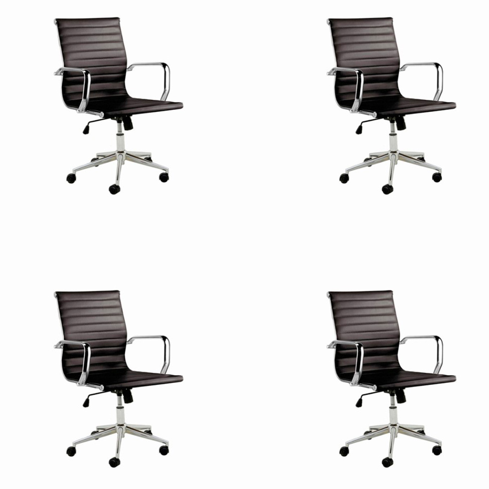 Conjunto com 4 Cadeiras de Escritório Sevilha I Preto Conjunto com 4 Cadeiras de Escritório Sevilha I Preto