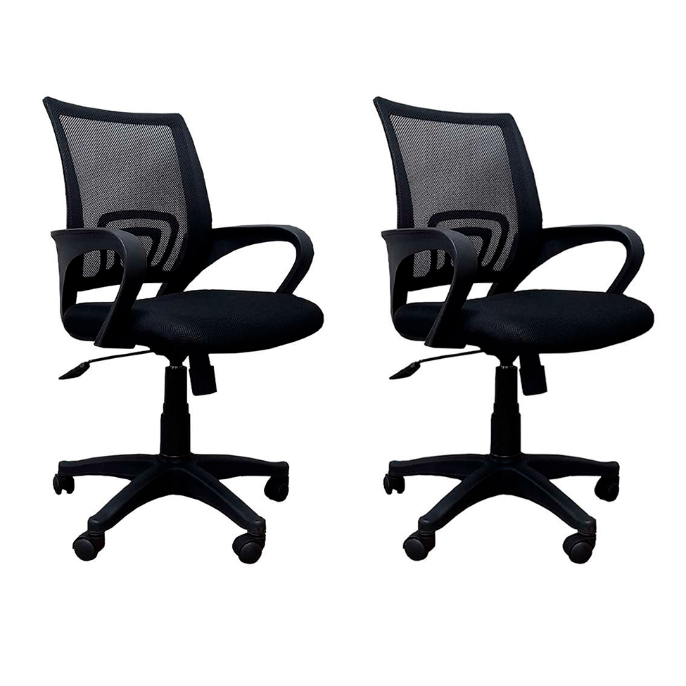 Conjunto com 2 Cadeiras de Escritório Diretor Giratória Santiago Preto Conjunto com 2 Cadeiras de Escritório Diretor Giratória Santiago Preto