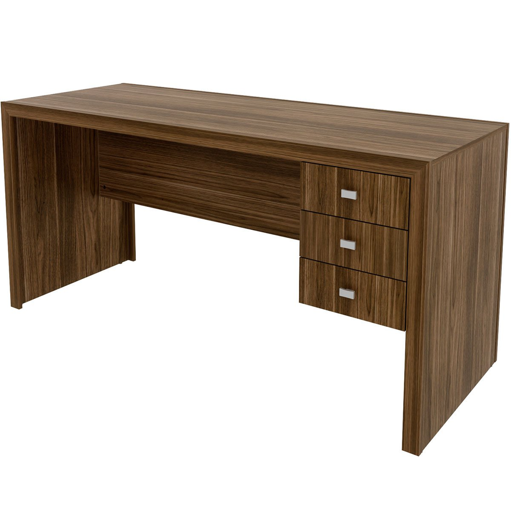 Mesa para Escritório Reversível 155 cm 3 gavetas Nogal Mesa para Escritório Reversível 155 cm 3 gavetas Nogal