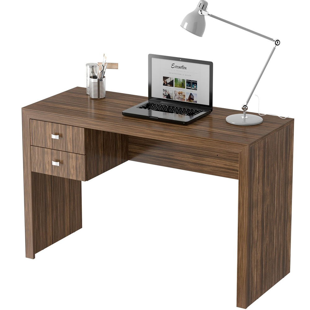 Mesa para Escritório Escrivaninha 2 Gavetas Nogal Mesa para Escritório Escrivaninha 2 Gavetas Nogal