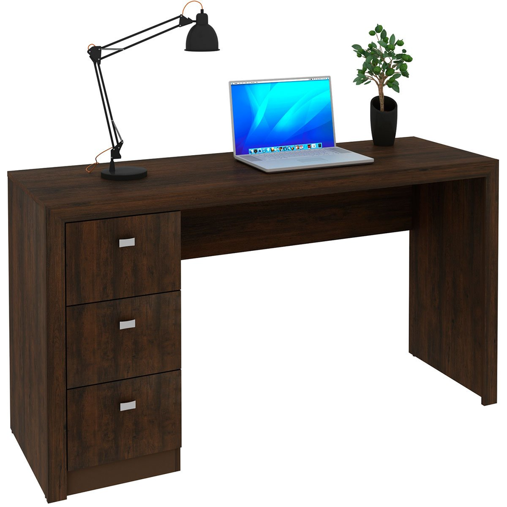 Mesa para Escritório Reversível 136 cm 3 gavetas Rústico Mesa para Escritório Reversível 136 cm 3 gavetas Rústico