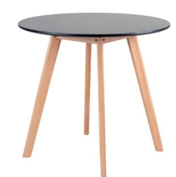Mesa De Jantar Redonda Leda 90cm Preta