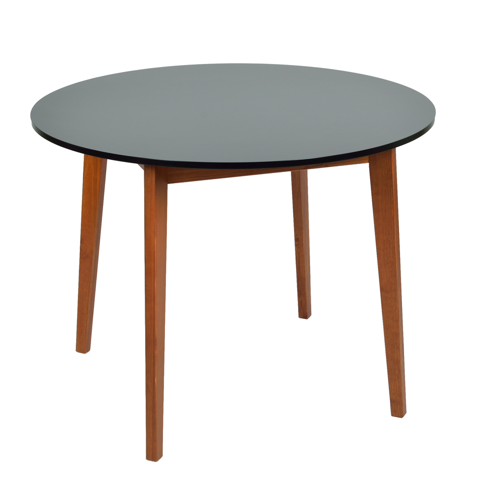 Mesa de Jantar Redonda Tóquio Preta e Castanho 100 cm Mesa de Jantar Redonda Tóquio Preta e Castanho 100 cm