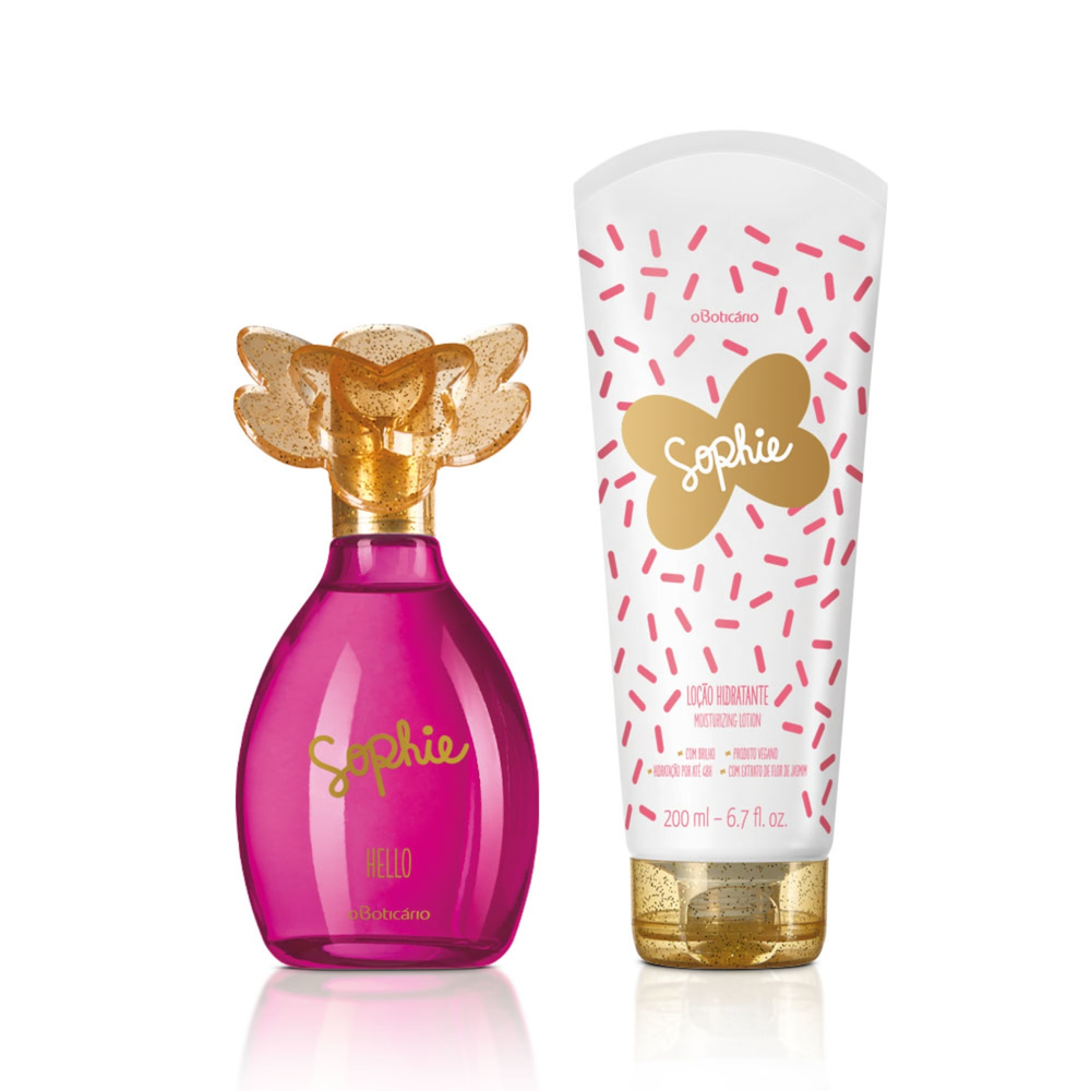 Combo Sophie Hello: Colônia 100ml + Loção Corporal 200ml Combo Sophie Hello: Colônia 100ml + Loção Corporal 200ml