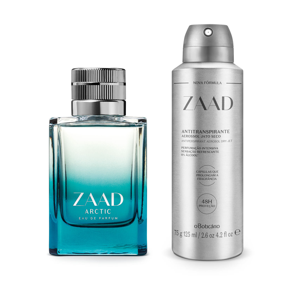 Combo Presente Zaad: Eau de Parfum 95ml + Desodorante Antitranspirante 75g/125ml Combo Presente Zaad: Eau de Parfum 95ml + Desodorante Antitranspirante 75g/125ml