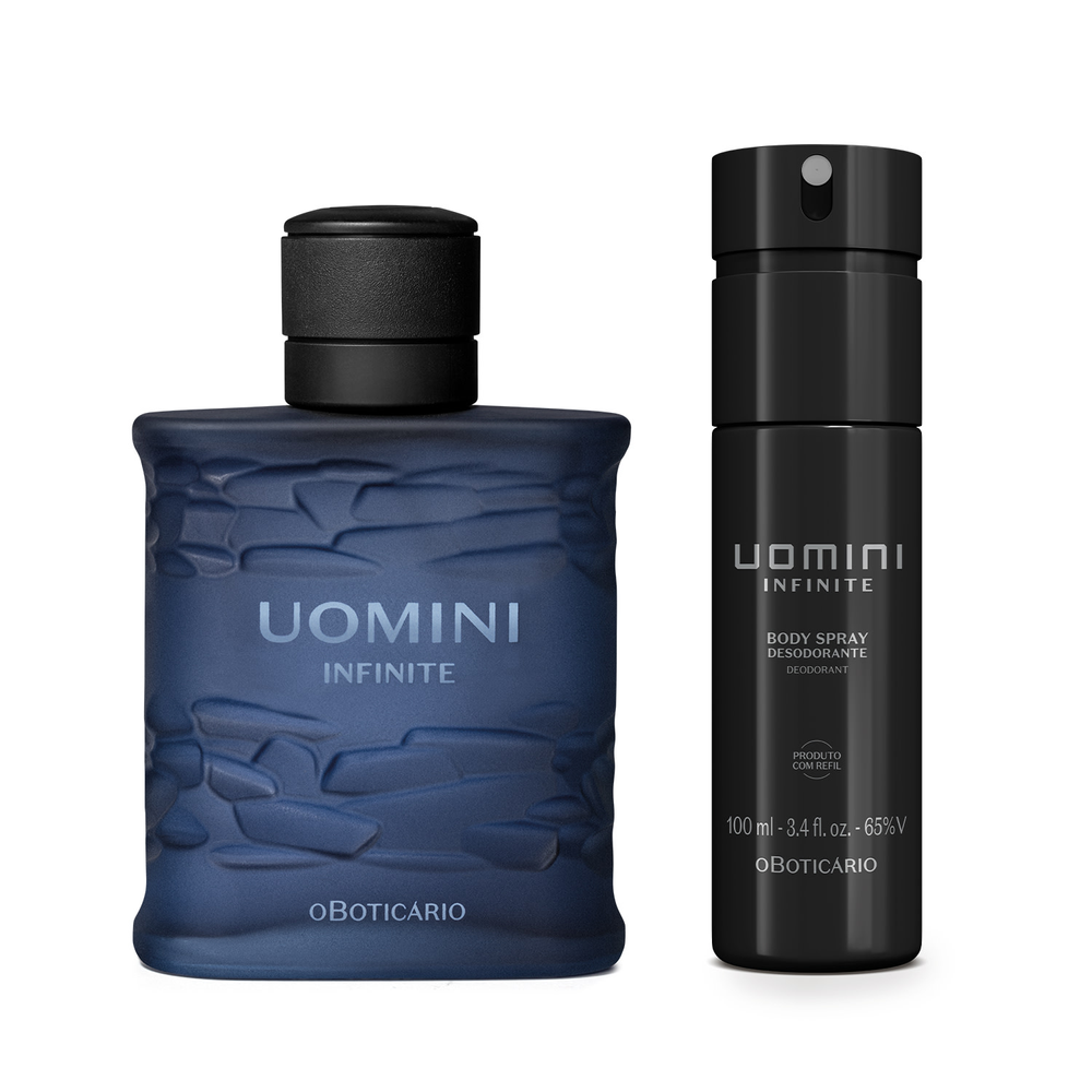 Combo Uomini Infinite: Desodorante Colônia 100ml + Body Spray 100ml Combo Uomini Infinite: Desodorante Colônia 100ml + Body Spray 100ml