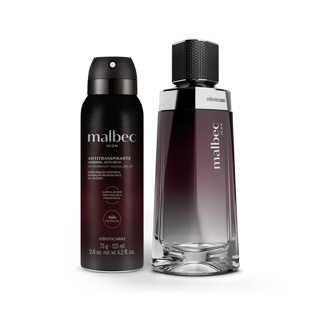 Combo Malbec Icon: Desodorante Colônia 100ml + Desodorante 75g/125ml Combo Malbec Icon: Desodorante Colônia 100ml + Desodorante 75g/125ml