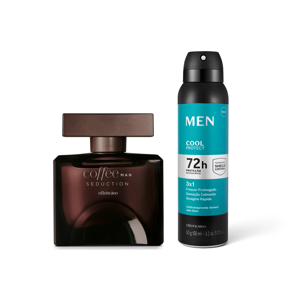 Kit Coffee Man Seduction: Desodorante Colônia 100ml + Desodorante MEN 90g/150ml Kit Coffee Man Seduction: Desodorante Colônia 100ml + Desodorante MEN 90g/150ml