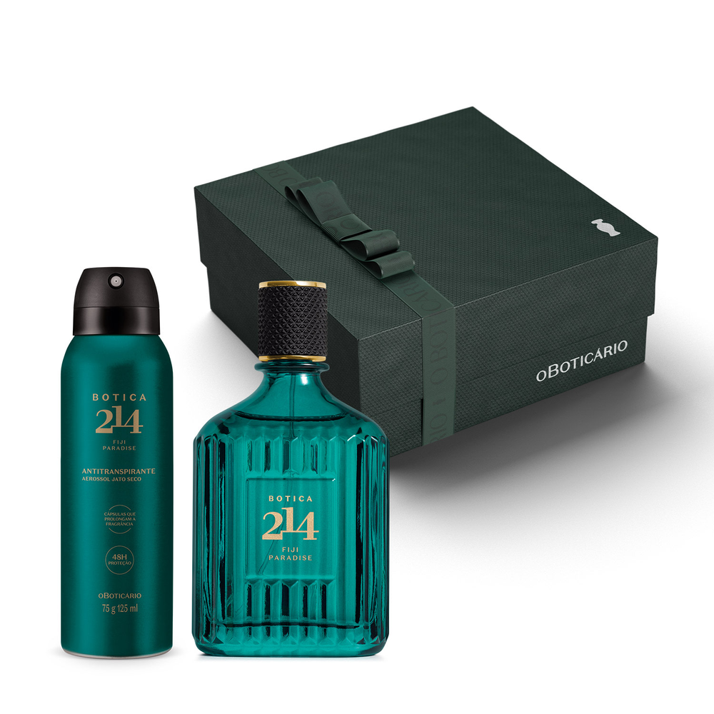 Combo Presente Botica 214 Fiji Paradise: Eau De Parfum 90ml + Desodorante 75g/125ml + Caixa de Presente Combo Presente Botica 214 Fiji Paradise: Eau De Parfum 90ml + Desodorante 75g/125ml + Caixa de Presente