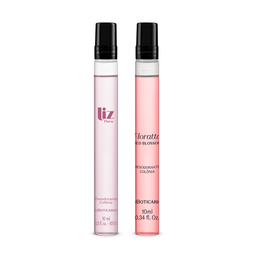 Combo Desodorante Colônia Tamanho Viagem: Liz Flora 10ml + Floratta Red Blossom 10ml