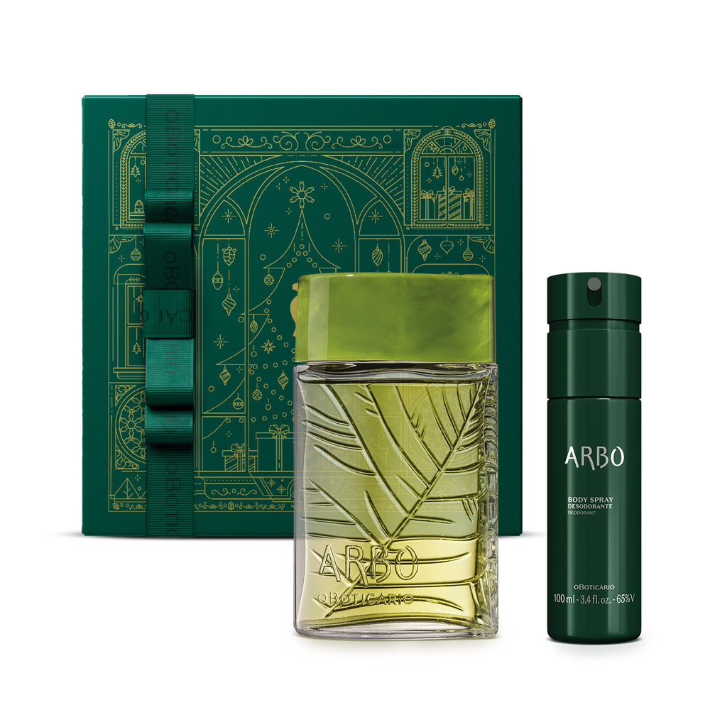 Combo Presente Arbo Forest: Desodorante Colônia 100ml + Body Spray 100ml + Caixa de Presente Combo Presente Arbo Forest: Desodorante Colônia 100ml + Body Spray 100ml + Caixa de Presente